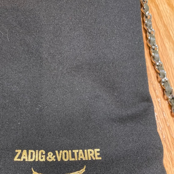 NWT Zadig & Voltaire Rock Leather Shoulder Bag in Kaki Green - Picture 10 of 10